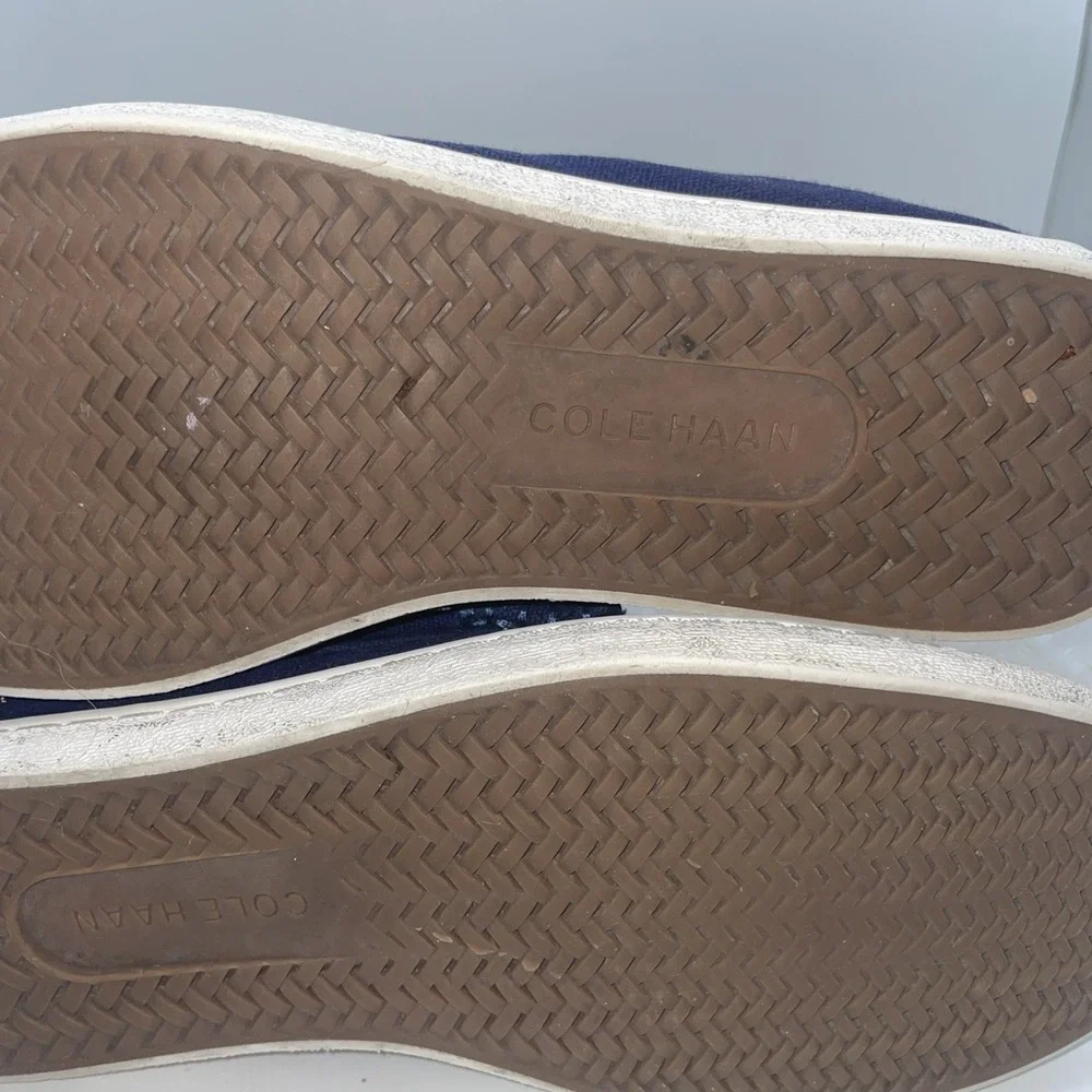 Cole Haan Pinch Maine Classic Navy Canvas Slip On Penny‎ Loafers Shoes Size 8.5